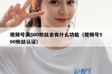 视频号满500粉丝会有什么功能（视频号500粉丝认证）