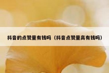 抖音的点赞量有钱吗（抖音点赞量高有钱吗）