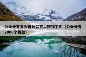 公众号有多少粉丝就可以赚钱了呢（公众号有2000个粉丝）