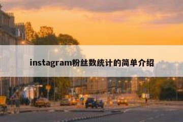 instagram粉丝数统计的简单介绍