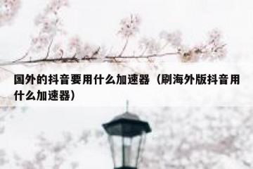 国外的抖音要用什么加速器（刷海外版抖音用什么加速器）