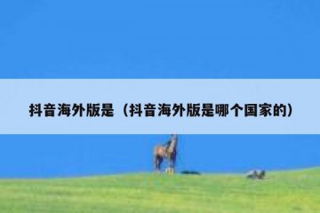 抖音海外版是（抖音海外版是哪个国家的）