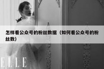 怎样看公众号的粉丝数据（如何看公众号的粉丝数）