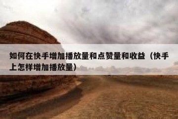 如何在快手增加播放量和点赞量和收益（快手上怎样增加播放量）