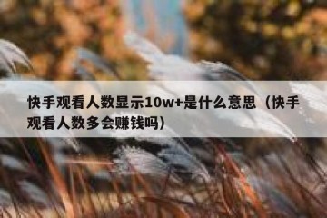 快手观看人数显示10w+是什么意思（快手观看人数多会赚钱吗）