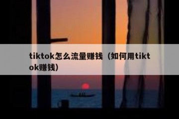 tiktok怎么流量赚钱（如何用tiktok赚钱）