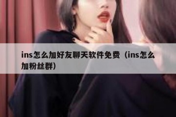 ins怎么加好友聊天软件免费（ins怎么加粉丝群）