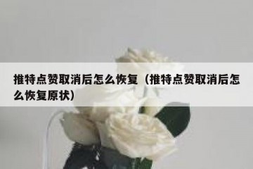 推特点赞取消后怎么恢复（推特点赞取消后怎么恢复原状）