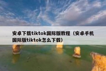 安卓下载tiktok国际版教程（安卓手机国际版tiktok怎么下载）