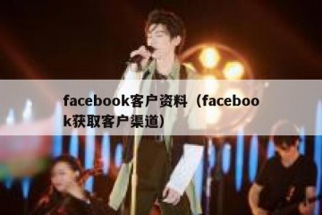facebook客户资料（facebook获取客户渠道）