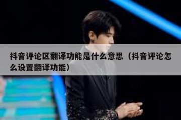 抖音评论区翻译功能是什么意思（抖音评论怎么设置翻译功能）