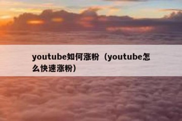 youtube如何涨粉（youtube怎么快速涨粉）