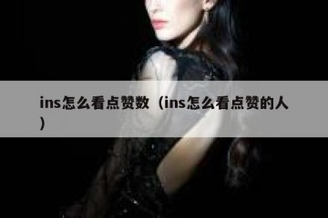 ins怎么看点赞数（ins怎么看点赞的人）