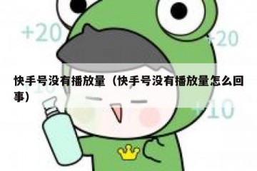 快手号没有播放量（快手号没有播放量怎么回事）