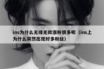 ins为什么无缘无故涨粉很多呢（ins上为什么突然出现好多粉丝）