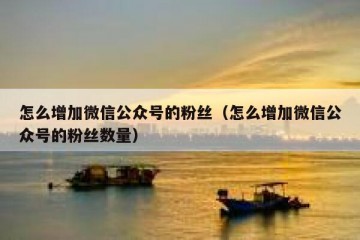 怎么增加微信公众号的粉丝（怎么增加微信公众号的粉丝数量）