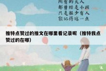 推特点赞过的推文在哪里看记录呢（推特我点赞过的在哪）