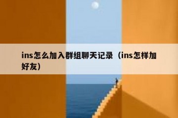 ins怎么加入群组聊天记录（ins怎样加好友）