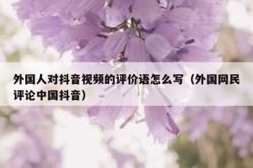 外国人对抖音视频的评价语怎么写（外国网民评论中国抖音）