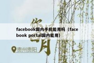 facebook国内手机能用吗（facebook portal国内能用）