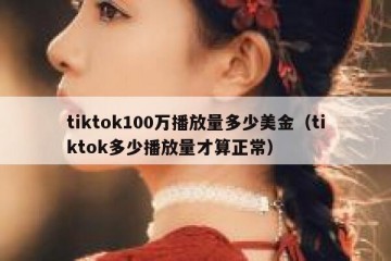 tiktok100万播放量多少美金（tiktok多少播放量才算正常）