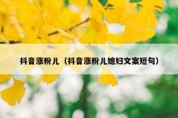 抖音涨粉儿（抖音涨粉儿媳妇文案短句）