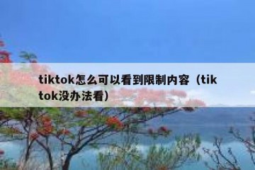 tiktok怎么可以看到限制内容（tiktok没办法看）