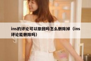ins的评论可以撤回吗怎么删除掉（ins评论能删除吗）