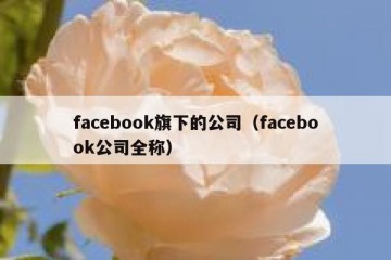 facebook旗下的公司（facebook公司全称）