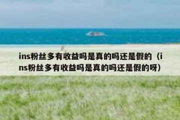 ins粉丝多有收益吗是真的吗还是假的（ins粉丝多有收益吗是真的吗还是假的呀）