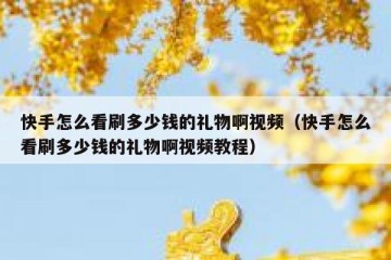 快手怎么看刷多少钱的礼物啊视频（快手怎么看刷多少钱的礼物啊视频教程）