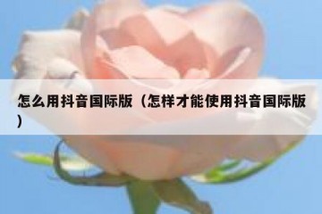 怎么用抖音国际版（怎样才能使用抖音国际版）