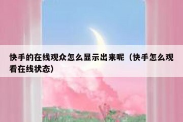 快手的在线观众怎么显示出来呢（快手怎么观看在线状态）