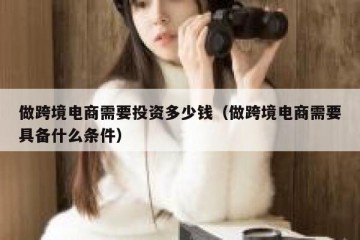 做跨境电商需要投资多少钱（做跨境电商需要具备什么条件）