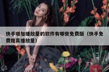 快手增加播放量的软件有哪些免费版（快手免费提高播放量）