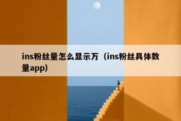 ins粉丝量怎么显示万（ins粉丝具体数量app）