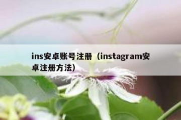 ins安卓账号注册（instagram安卓注册方法）
