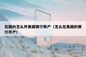 在国内怎么开美国银行账户（怎么在美国的银行开户）