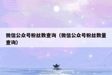 微信公众号粉丝数查询（微信公众号粉丝数量查询）