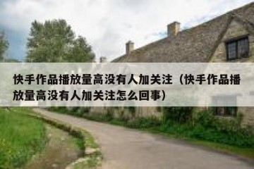 快手作品播放量高没有人加关注（快手作品播放量高没有人加关注怎么回事）