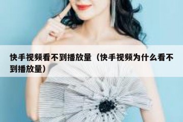 快手视频看不到播放量（快手视频为什么看不到播放量）
