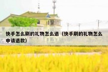 快手怎么刷的礼物怎么退（快手刷的礼物怎么申请退款）