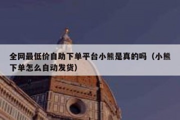全网最低价自助下单平台小熊是真的吗（小熊下单怎么自动发货）
