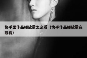 快手里作品播放量怎么看（快手作品播放量在哪看）