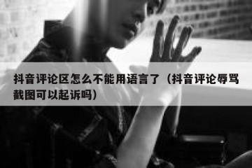 抖音评论区怎么不能用语言了（抖音评论辱骂截图可以起诉吗）