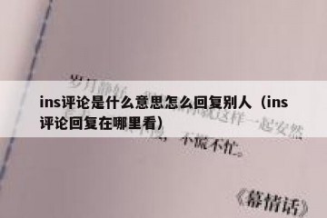 ins评论是什么意思怎么回复别人（ins评论回复在哪里看）