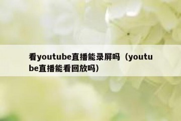 看youtube直播能录屏吗（youtube直播能看回放吗）