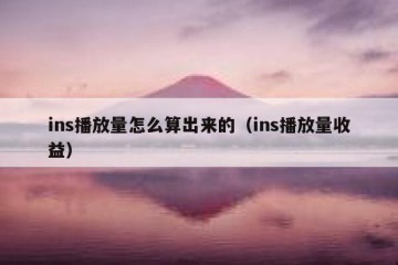 ins播放量怎么算出来的（ins播放量收益）