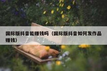 国际版抖音能赚钱吗（国际版抖音如何发作品赚钱）