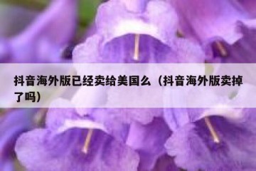 抖音海外版已经卖给美国么（抖音海外版卖掉了吗）